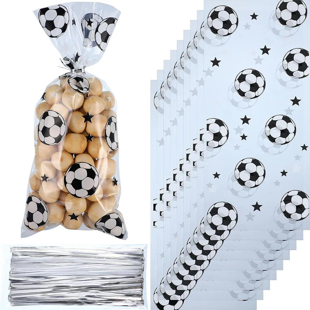 Sacs en plastique avec logos de football